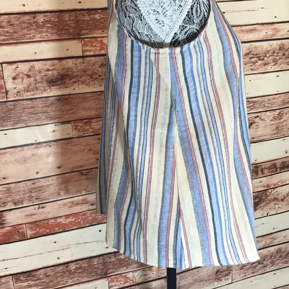 Striped V-Neck Button down Tank Spaghetti Straps - Picture 6 of 8